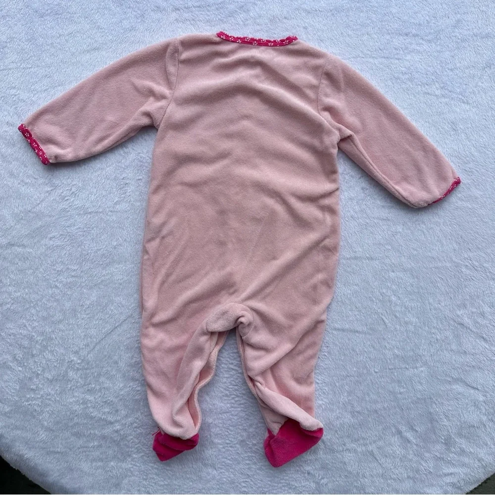 Carter’s Love Terrycloth Footed One Piece Pajamas in Light Pink - Size 9 Months